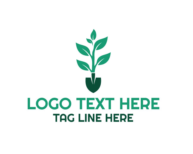 Garden Leaf Shovel Logo