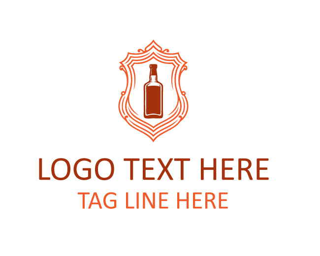 Whiskey Bottle Line Art Logo