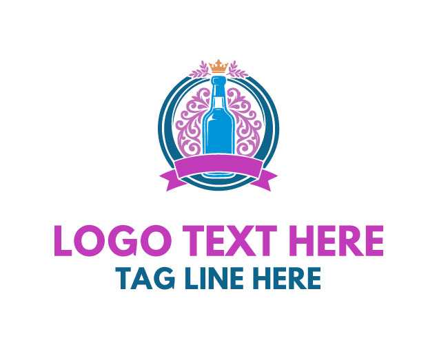 Whiskey Bottle Signature Logo