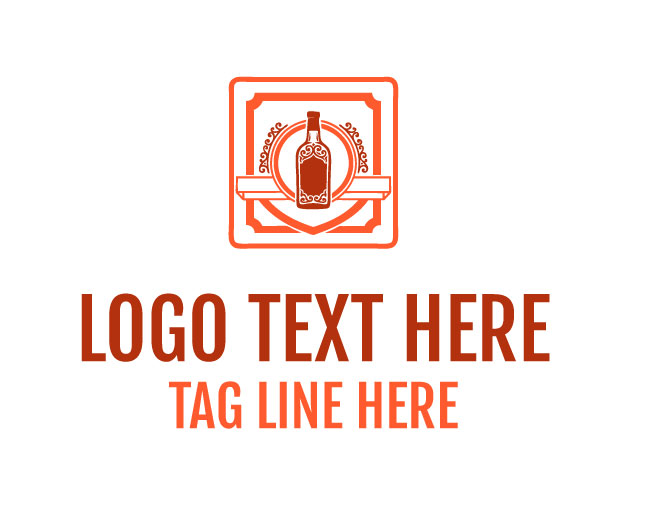 Whiskey Bottle Stamp Logo