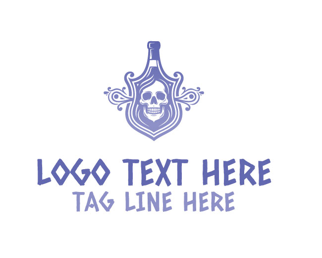 Skull Whiskey Bottle Logo
