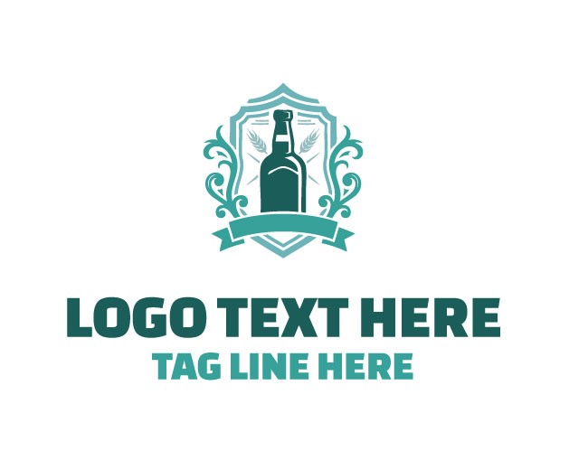 Whiskey Bottle Crest Logo