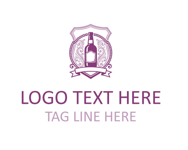 Whiskey Bottle Emblem Logo
