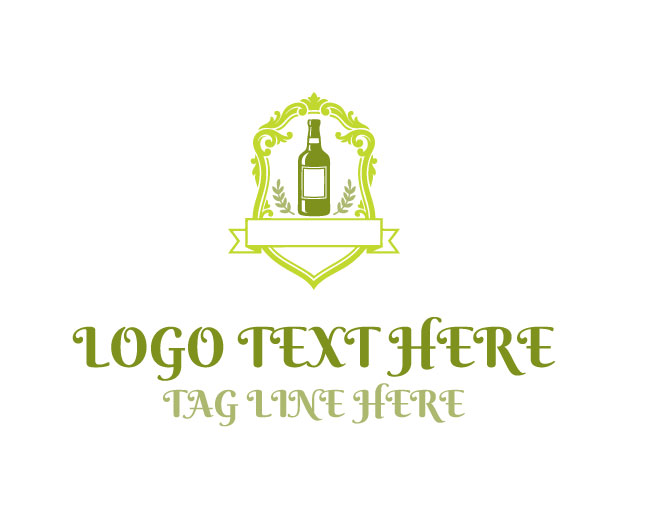 Whiskey Bottle Emblem Logo