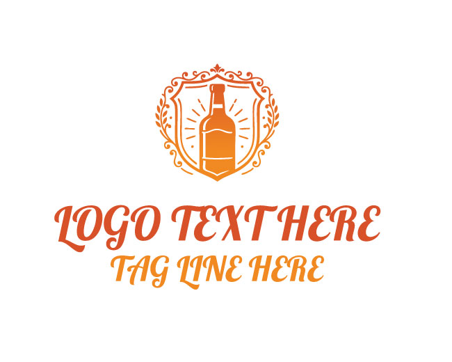 Heritage Shield Whiskey Bottle Logo