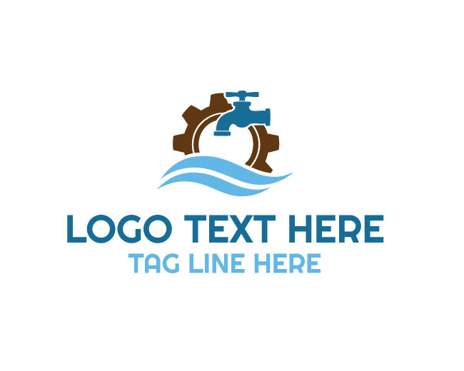 Modern Faucet Plumbing Logo
