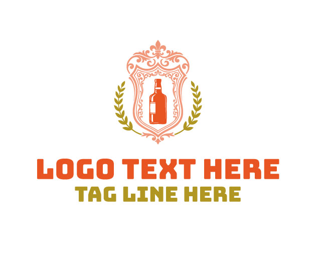 Whiskey Bottle Barrel Logo