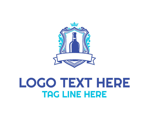 Whiskey Bottle Badge Logo