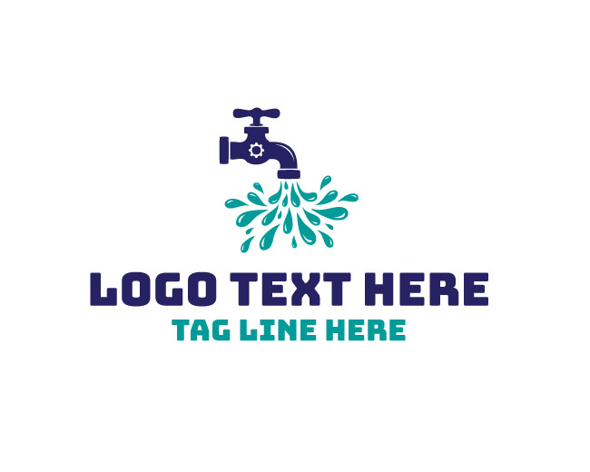 Drop Faucet Plumbing Logo