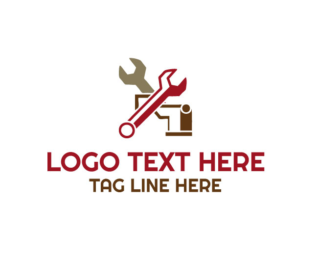 Wrench Plumbing Repair Logo