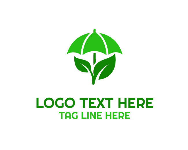 Minimalist Umbrella Leaf Logo