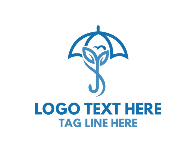 Umbrella Leaf Growth Logo