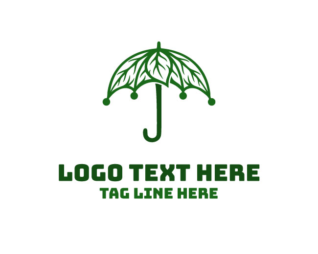 Abstract Umbrella Leaf Logo
