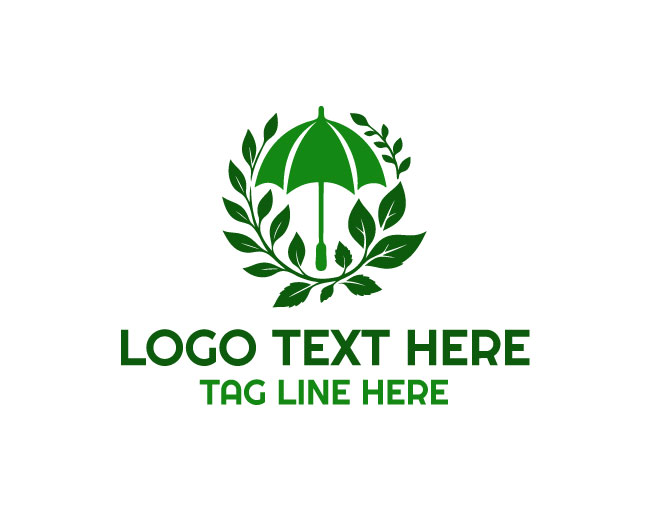 Umbrella Leaf Nature Logo