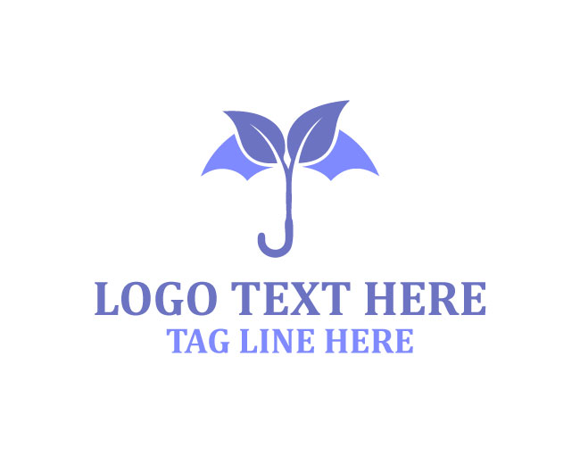 Stylish Umbrella Leaf Logo