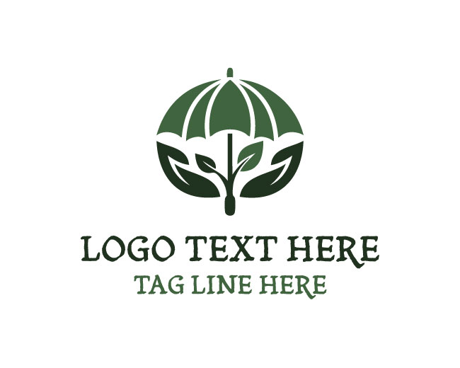 Umbrella Leaf Branch Logo