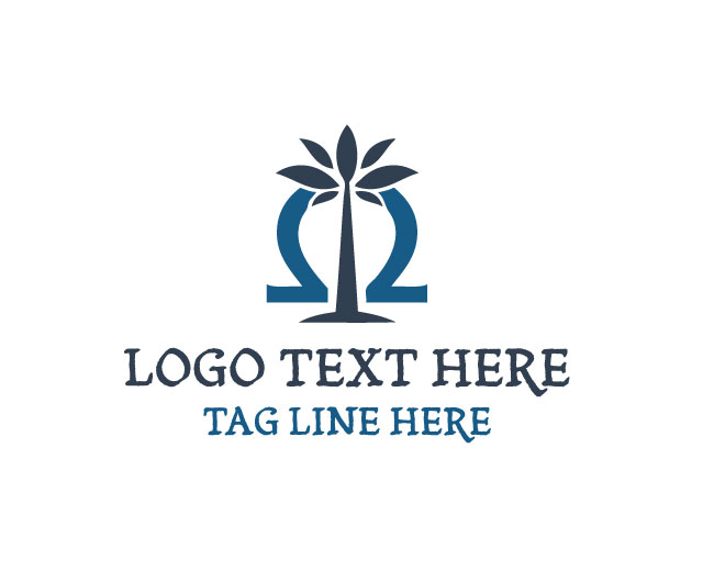 Omega Palm Minimal Logo