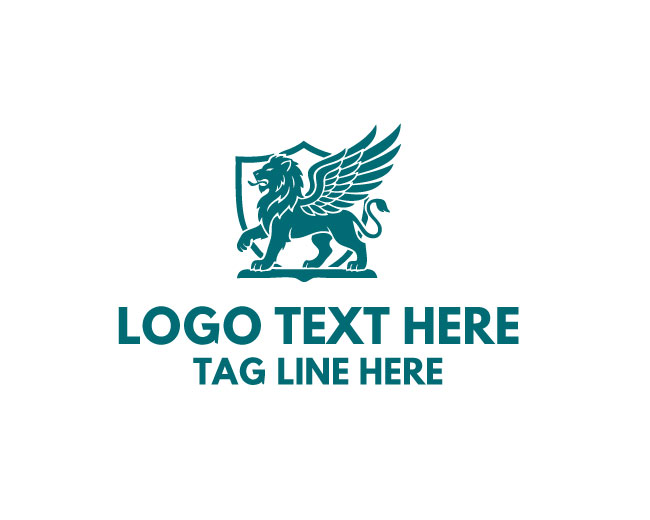 Lion Shield Wings Logo