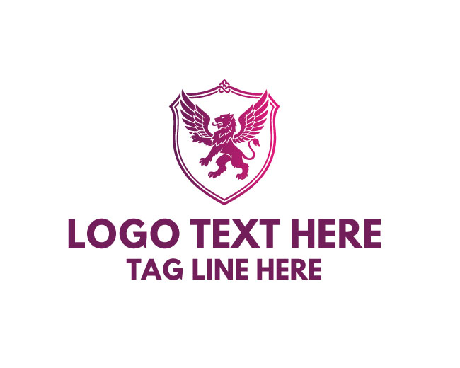  Lion Shield Wings Logo
