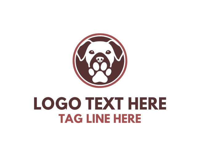 Dog Paw Circle Logo