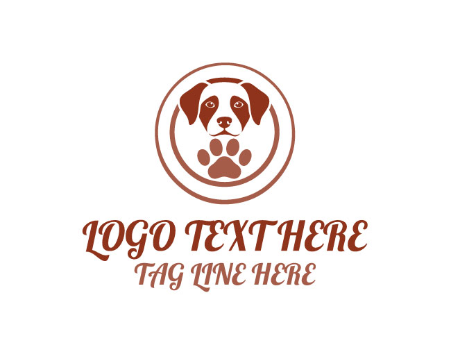  Circle Dog Paw Logo