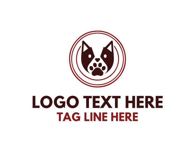 Dog Paw Circle Logo