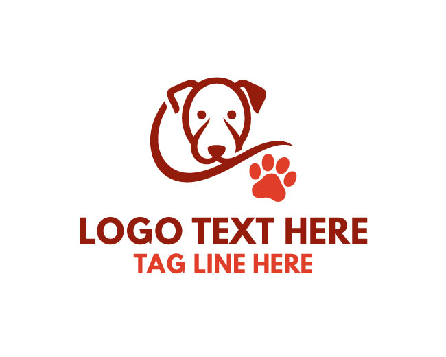  Dog Paw Grooming Logo