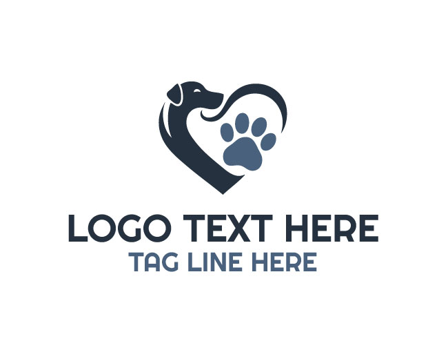  Dog Paw Love Logo