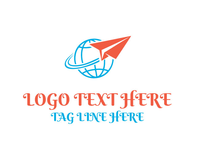Globe Paper Airplane Logo