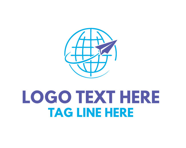 Globe Paper Airplane Logo