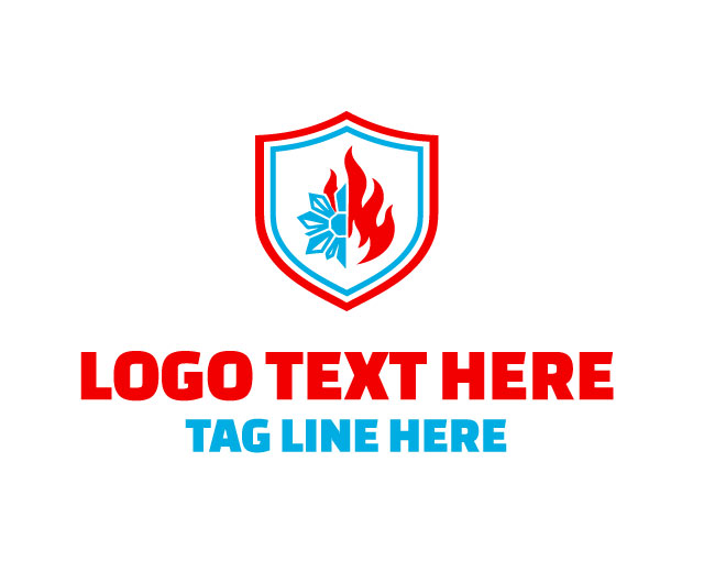  Modern Ice Fire Shield Logo