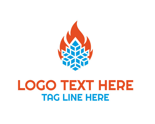 Clean Modern Ice And Fire Logo
