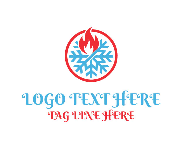  Minimalist Ice And Fire Logo