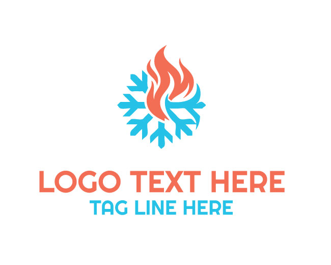 Modern Abstract Ice And Fire Logo
