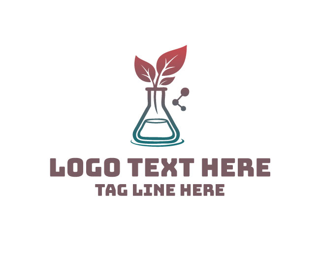 Botanical Nature Lab Beaker Logo