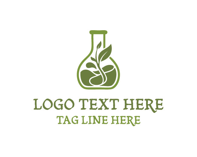 Laboratory Leaf Beaker Logo