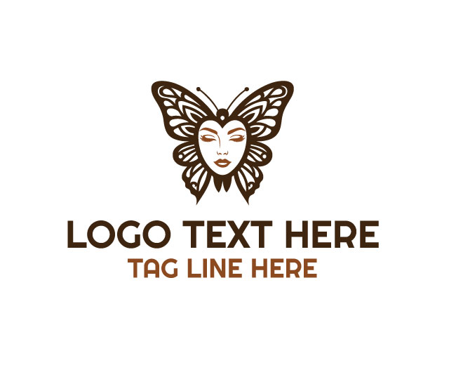  Elegant Lady Butterfly Logo