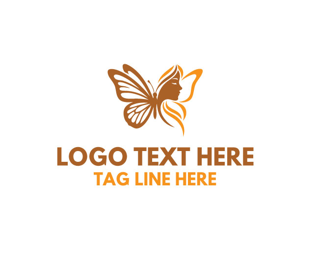 Feminine Lady Butterfly Logo