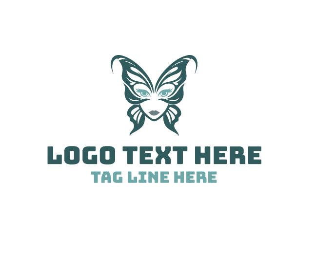 Butterfly Woman Silhouette Logo