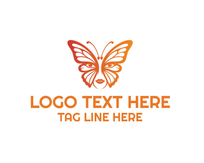 Premium Lady Butterfly Logo