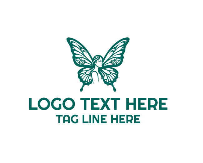 Lady Butterfly Fashion Logo