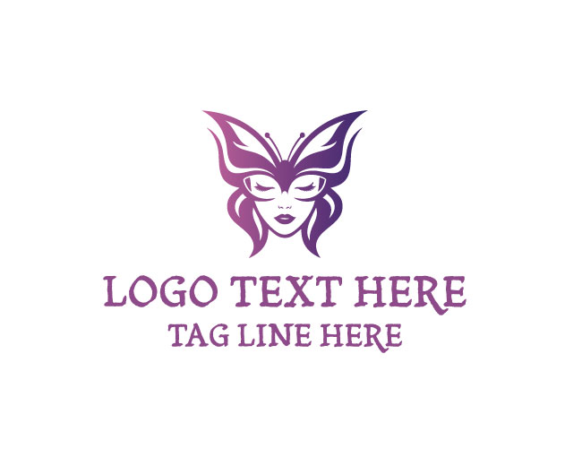 Lady Butterfly Feminine Logo