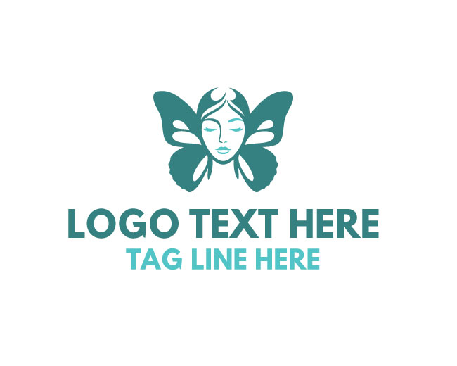  Lady Butterfly Silhouette Logo