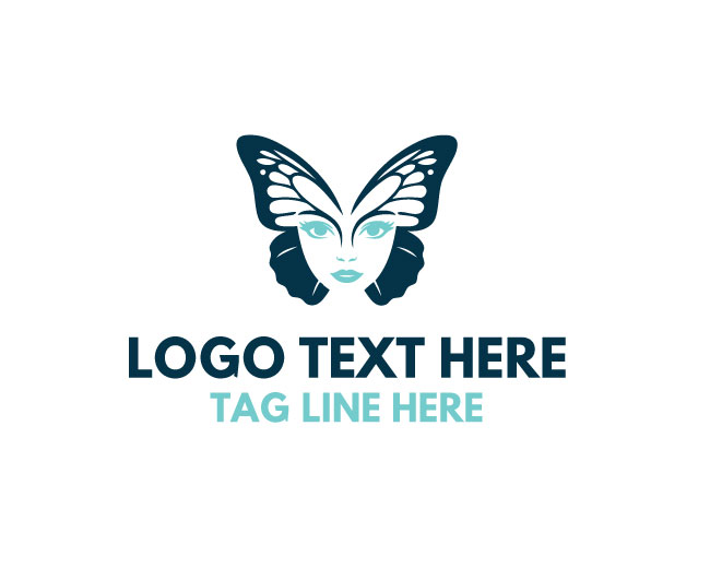 Lady Butterfly Face Logo