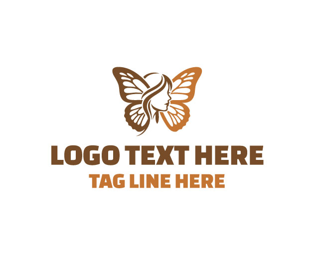 Lady Butterfly Premium Logo
