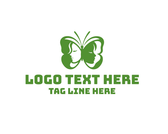 Lady Face Butterfly Logo