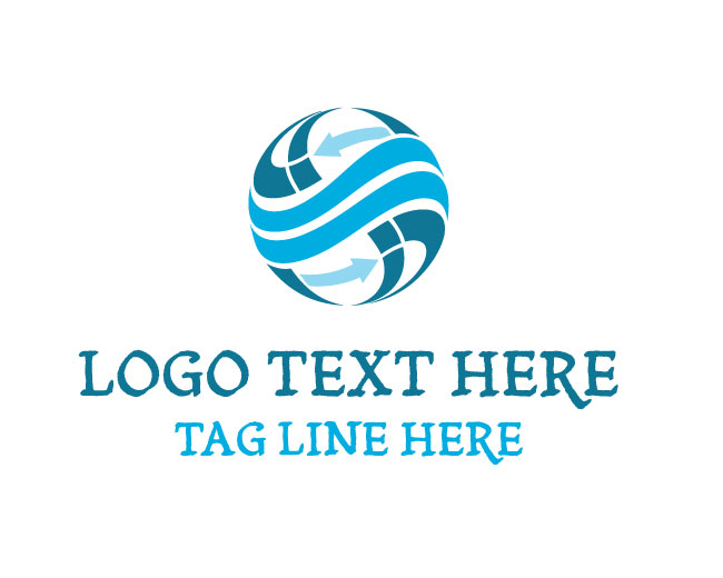 Geometric Arrow Globe Logo