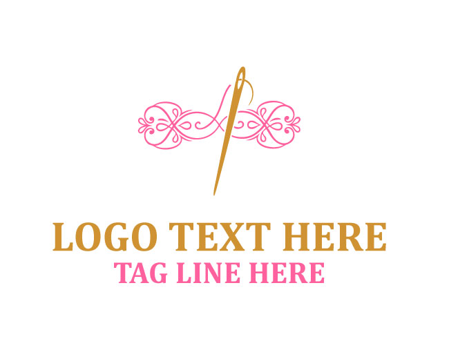  Modern Sewing Needle Logo