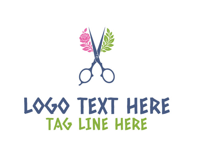  Modern Barber Scissors Logo