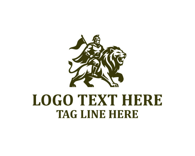 Royal Man Riding Lion Logo